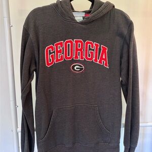Georgia Logo Hoodie - Dark Gray and Red